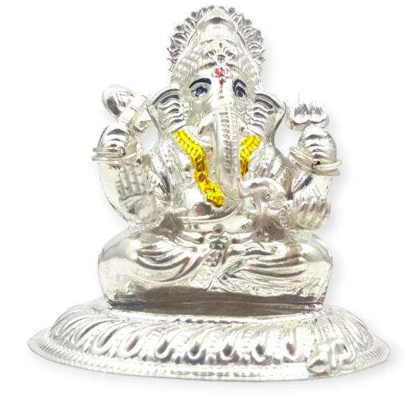 Beautiful Silver Ganesh Ji Idol with Amazing Design